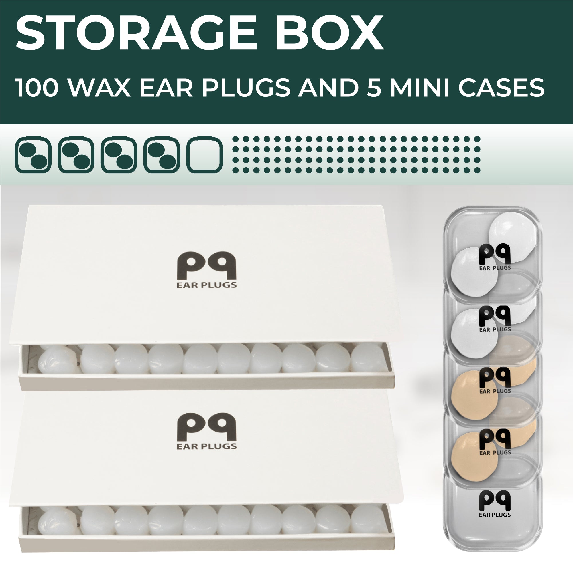 PQ WAX EAR PLUGS - 100 pillows