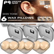 PQ WAX EAR PLUGS - 6 beige pillows