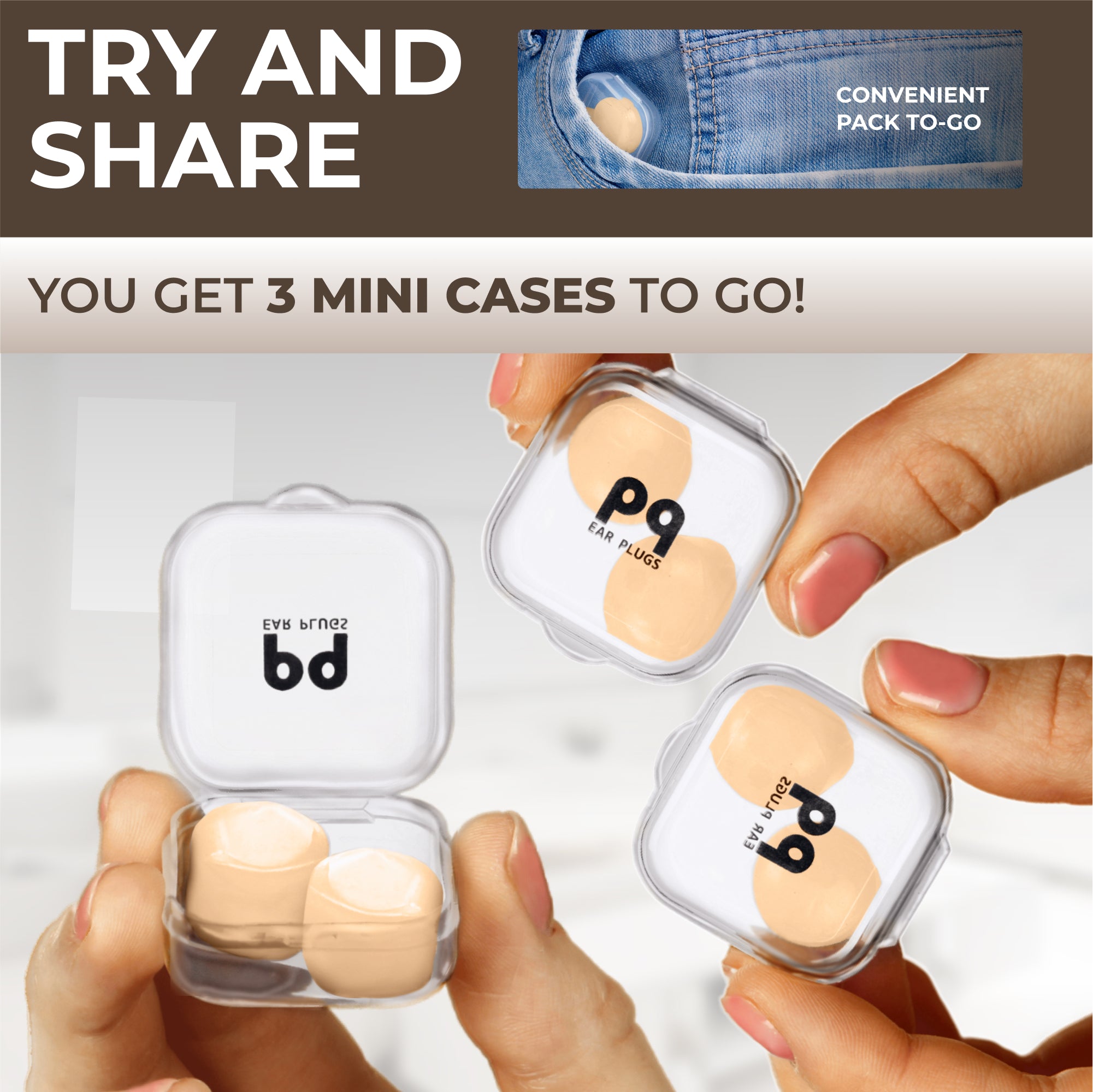 PQ WAX EAR PLUGS - 6 beige pillows