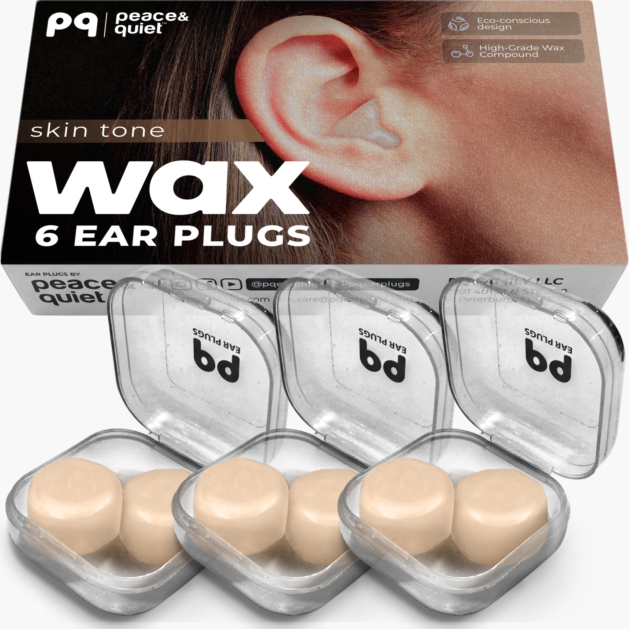 PQ WAX EAR PLUGS - 6 pillows