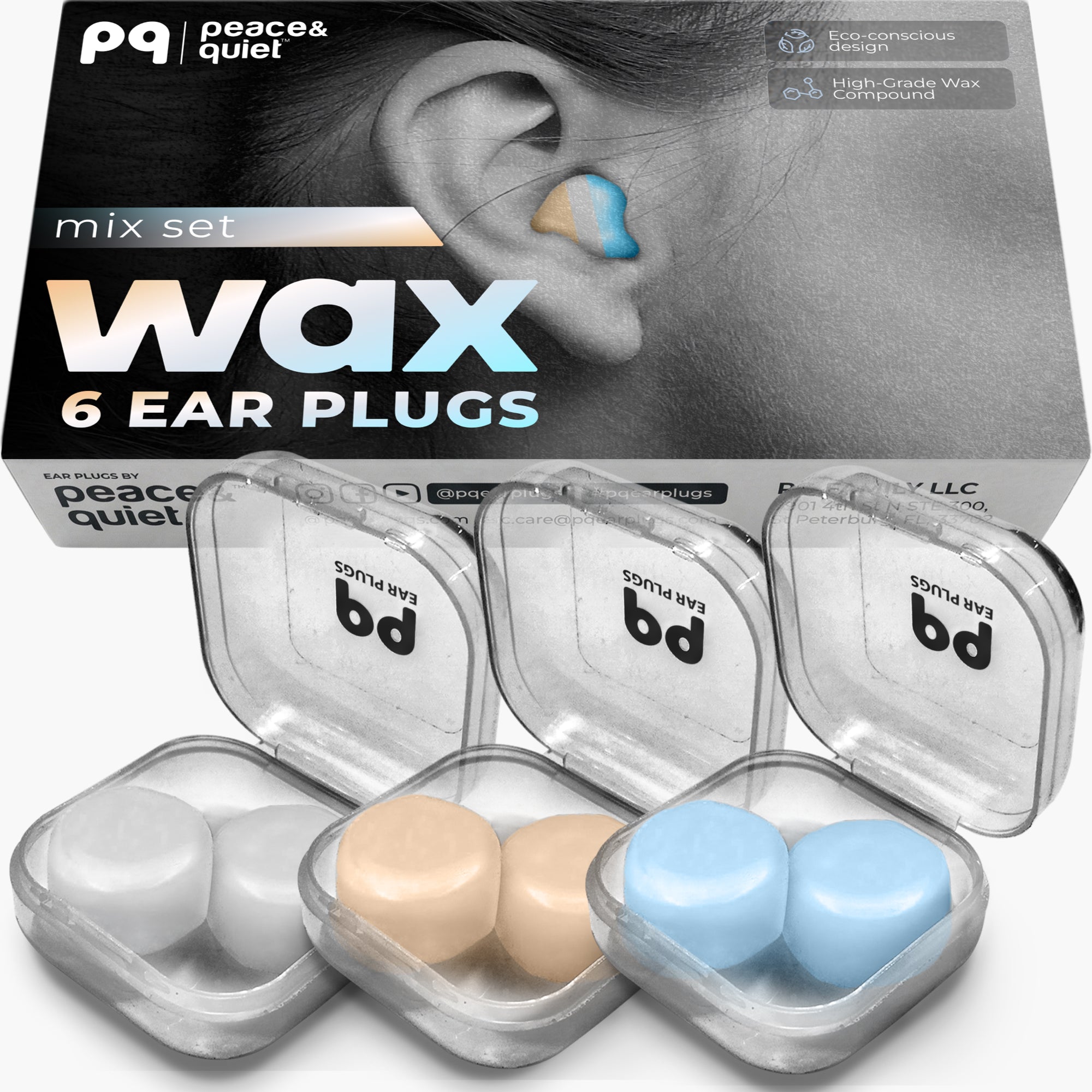 PQ WAX EAR PLUGS - 6 pillows