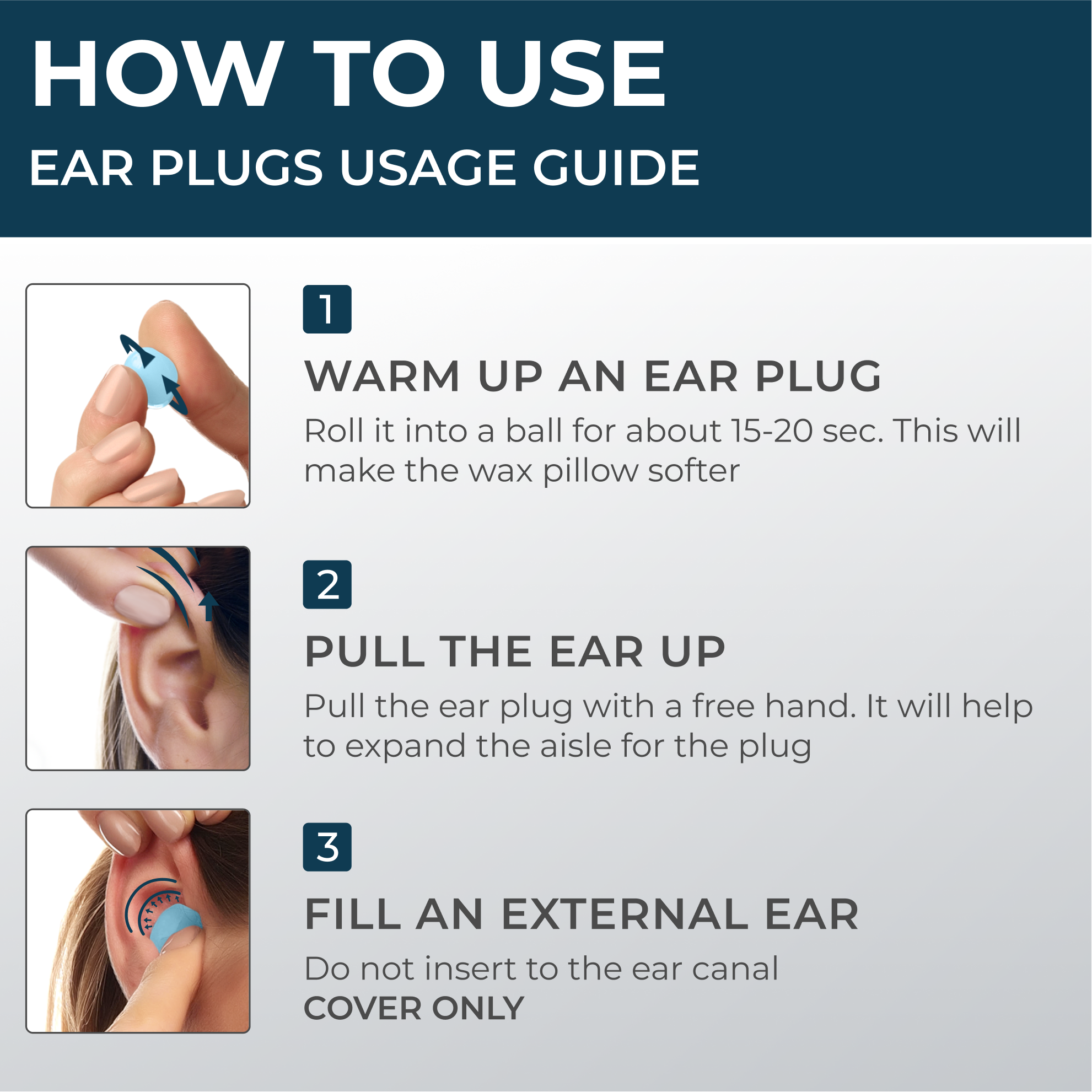 PQ WAX EAR PLUGS - 28 blue pillows