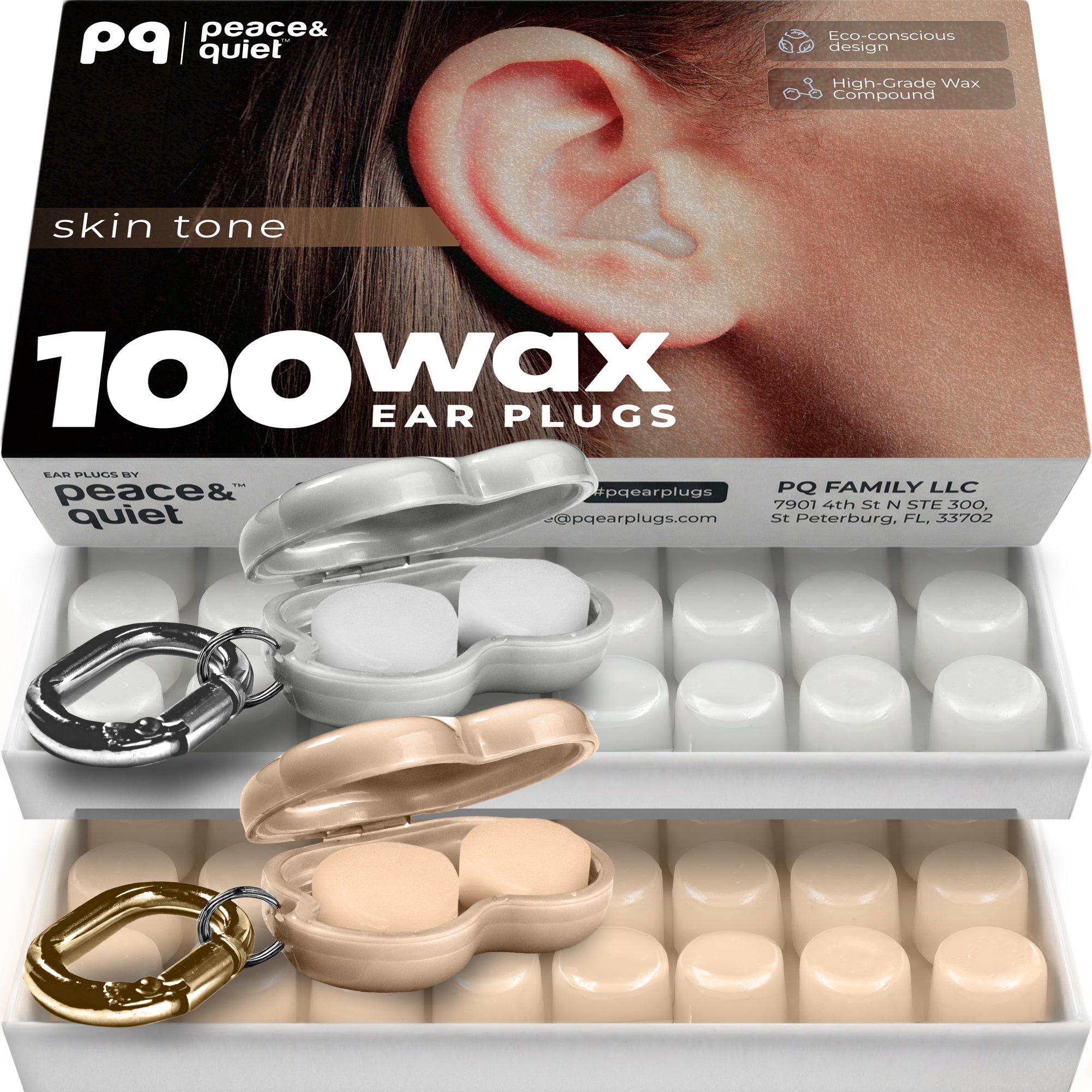 PQ WAX EAR PLUGS - 100 White Ear Plugs