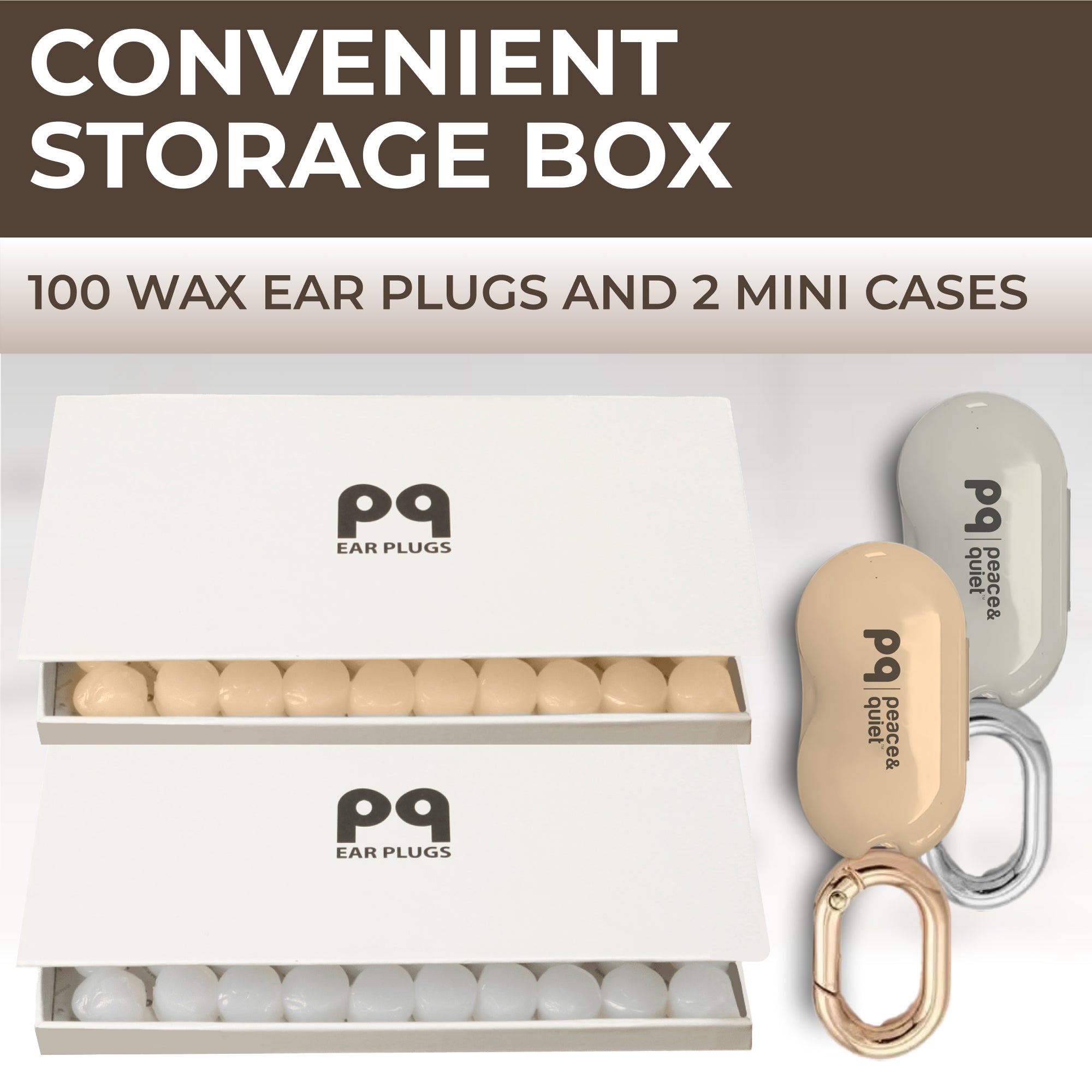 PQ WAX EAR PLUGS - 100 White-Beige Ear Plugs