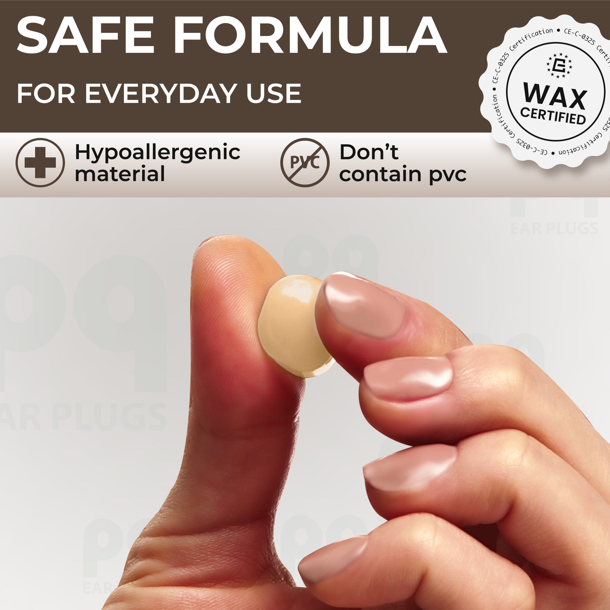 PQ WAX EAR PLUGS - 100 White-Beige Ear Plugs