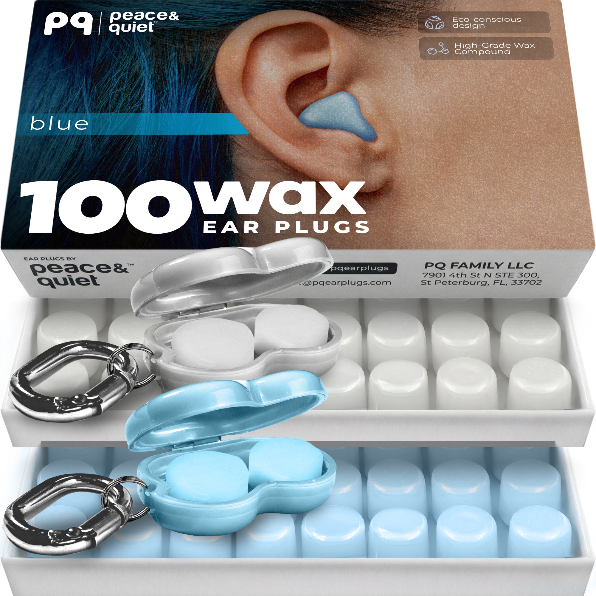 PQ WAX EAR PLUGS - 100 White Ear Plugs
