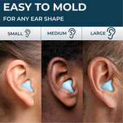 PQ WAX EAR PLUGS - 100 White-Blue Ear Plugs