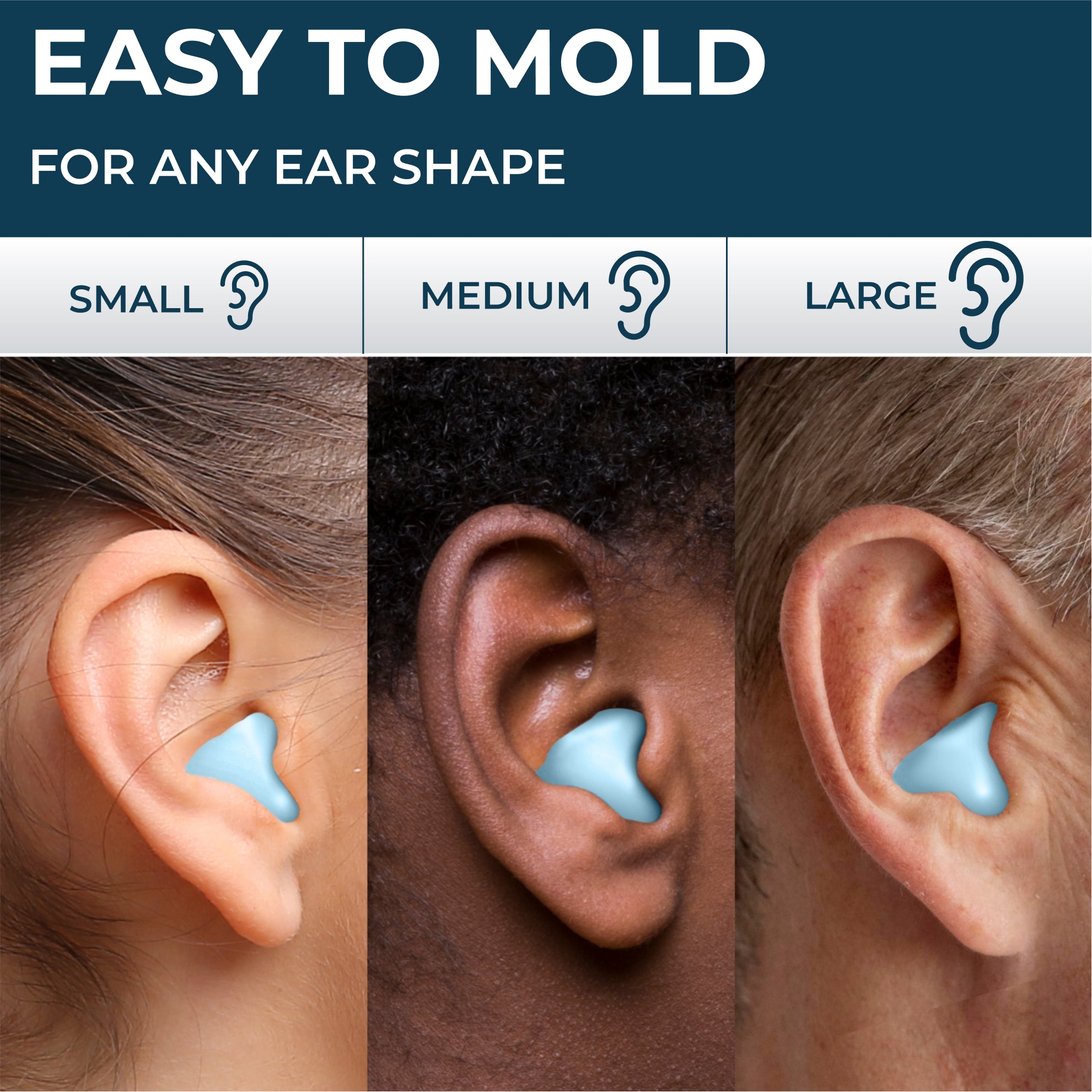 PQ WAX EAR PLUGS - 100 White-Blue Ear Plugs