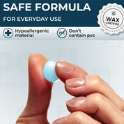 PQ WAX EAR PLUGS - 100 White-Blue Ear Plugs