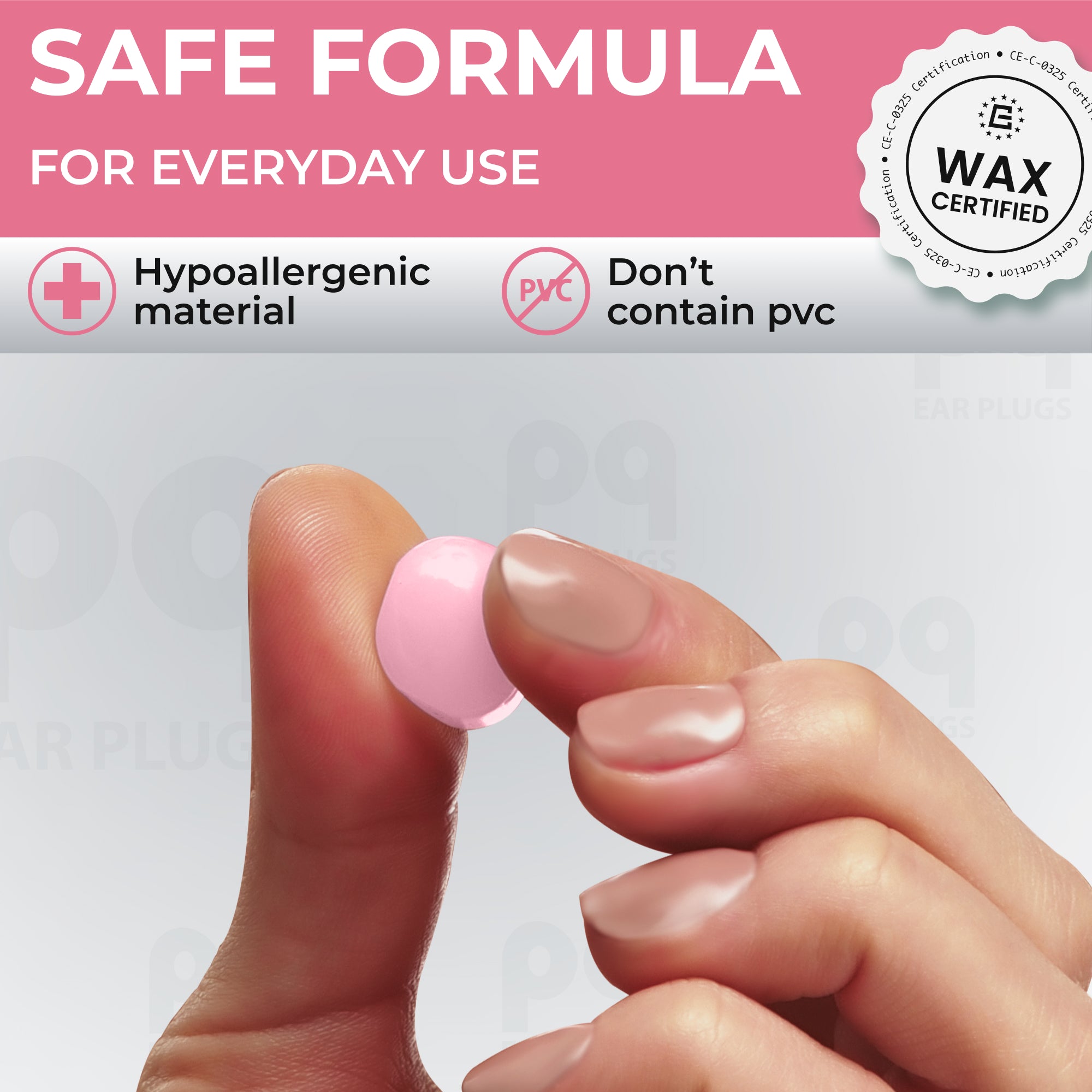 PQ WAX EAR PLUGS - 15 Pink Ear Plugs