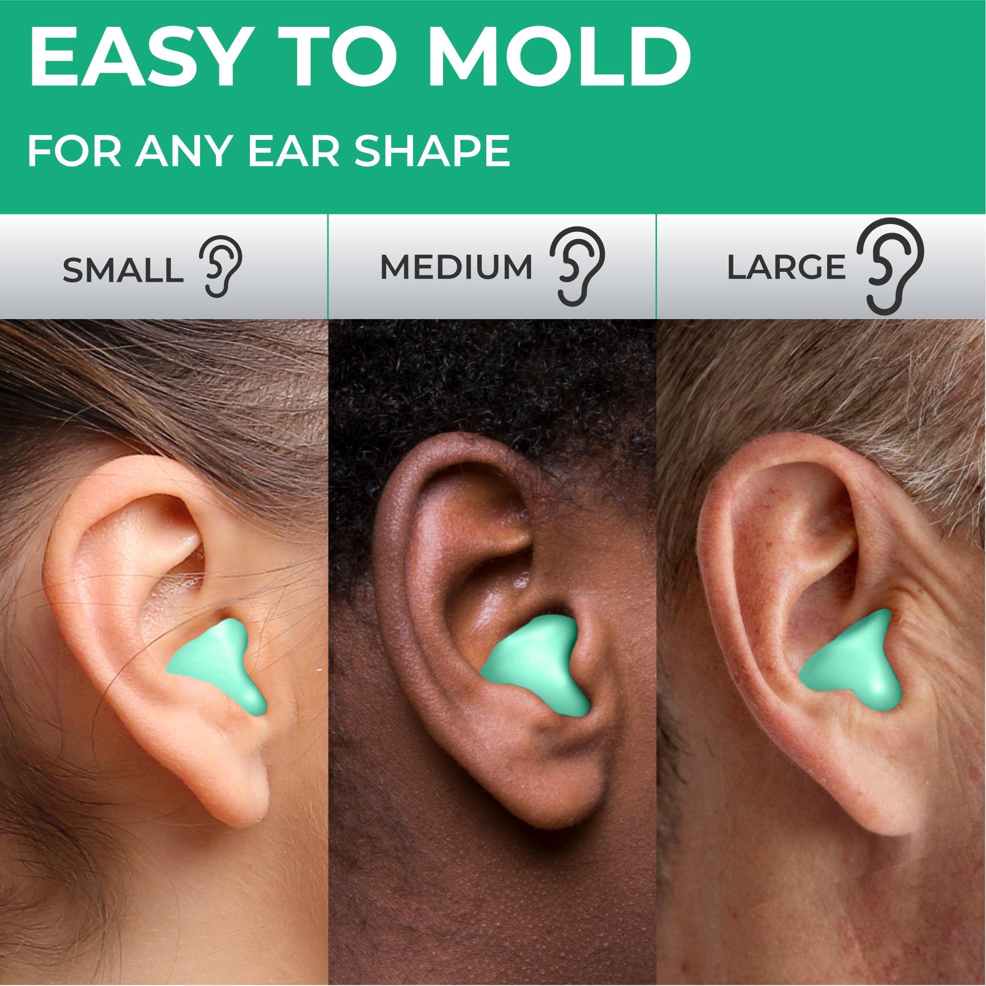 PQ WAX EAR PLUGS - 15 Green Ear Plugs