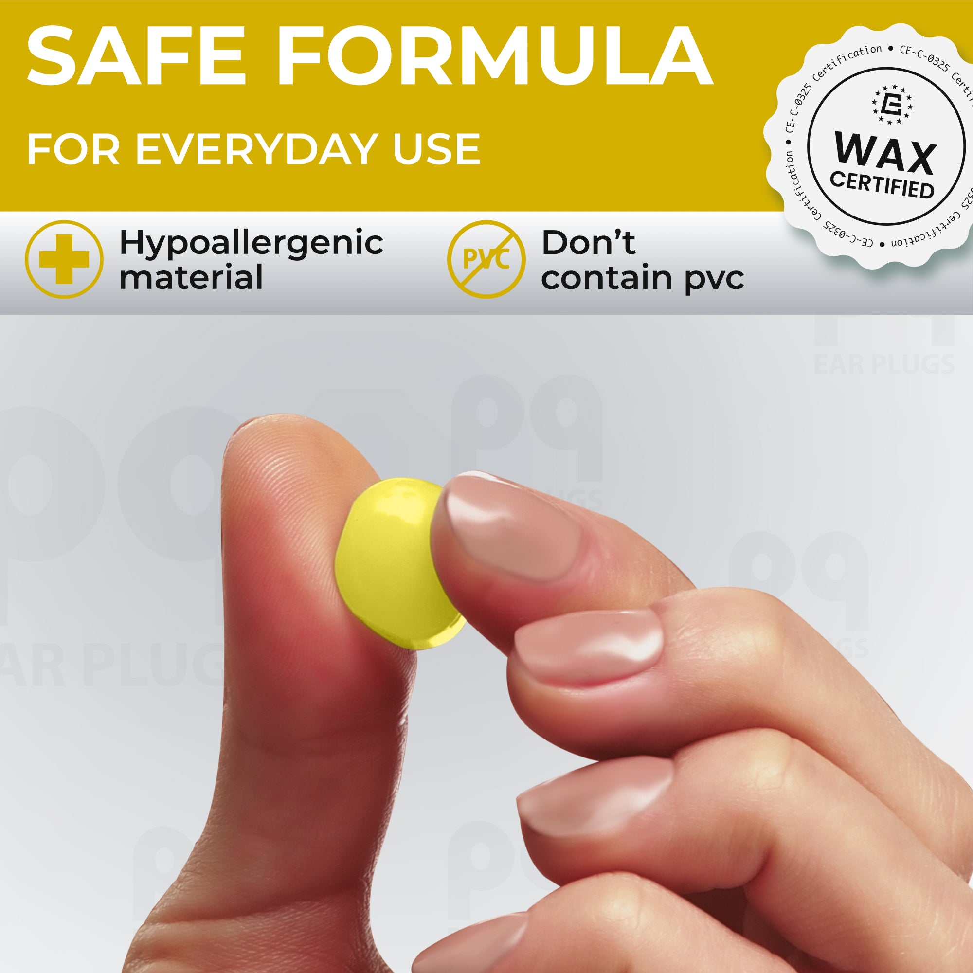 PQ WAX EAR PLUGS - 15 Yellow Ear Plugs