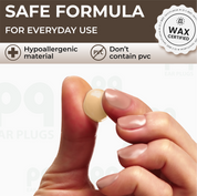 PQ WAX EAR PLUGS - 15 beige pillows