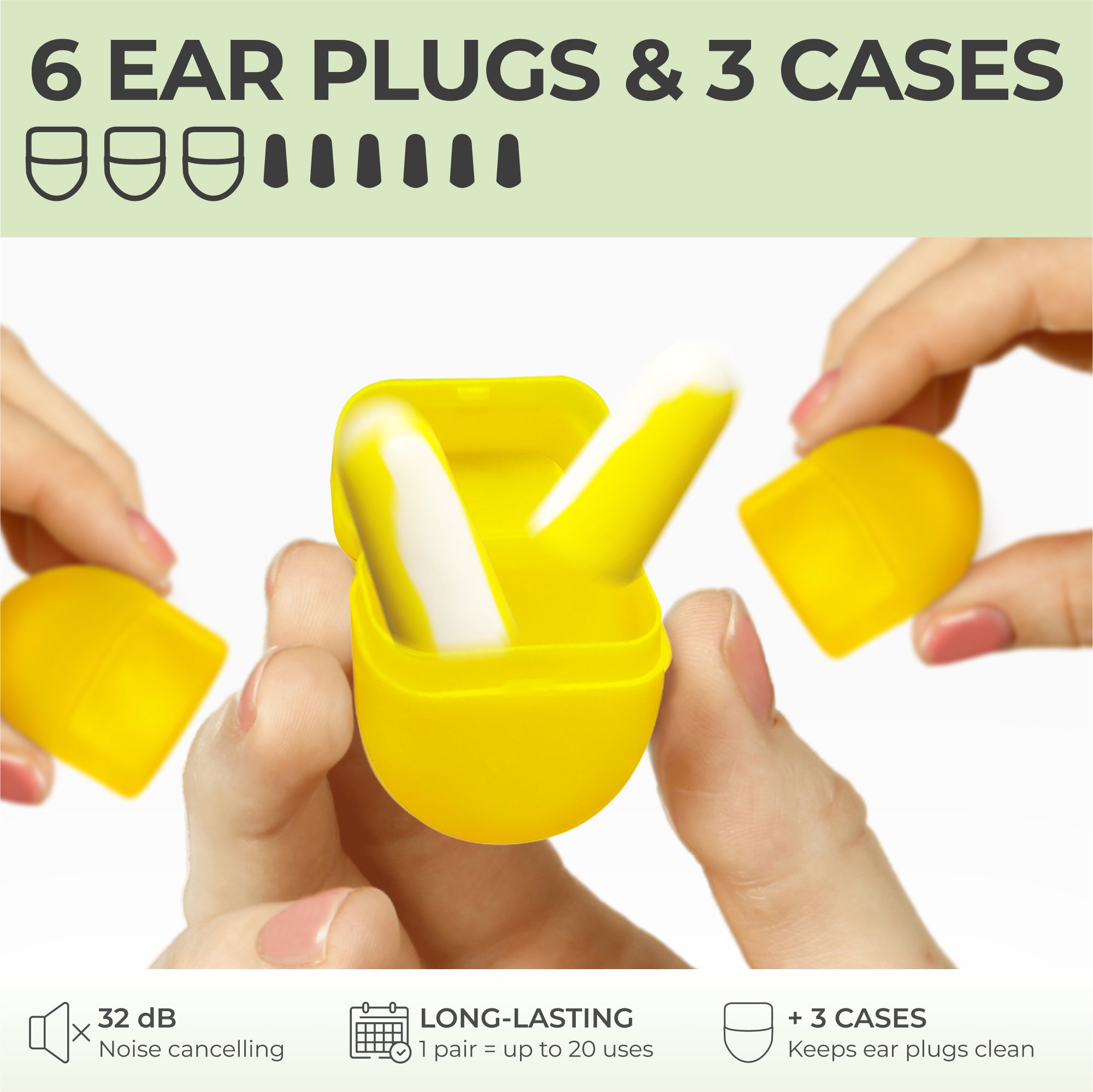 PQ FOAM EAR PLUGS - 6 items