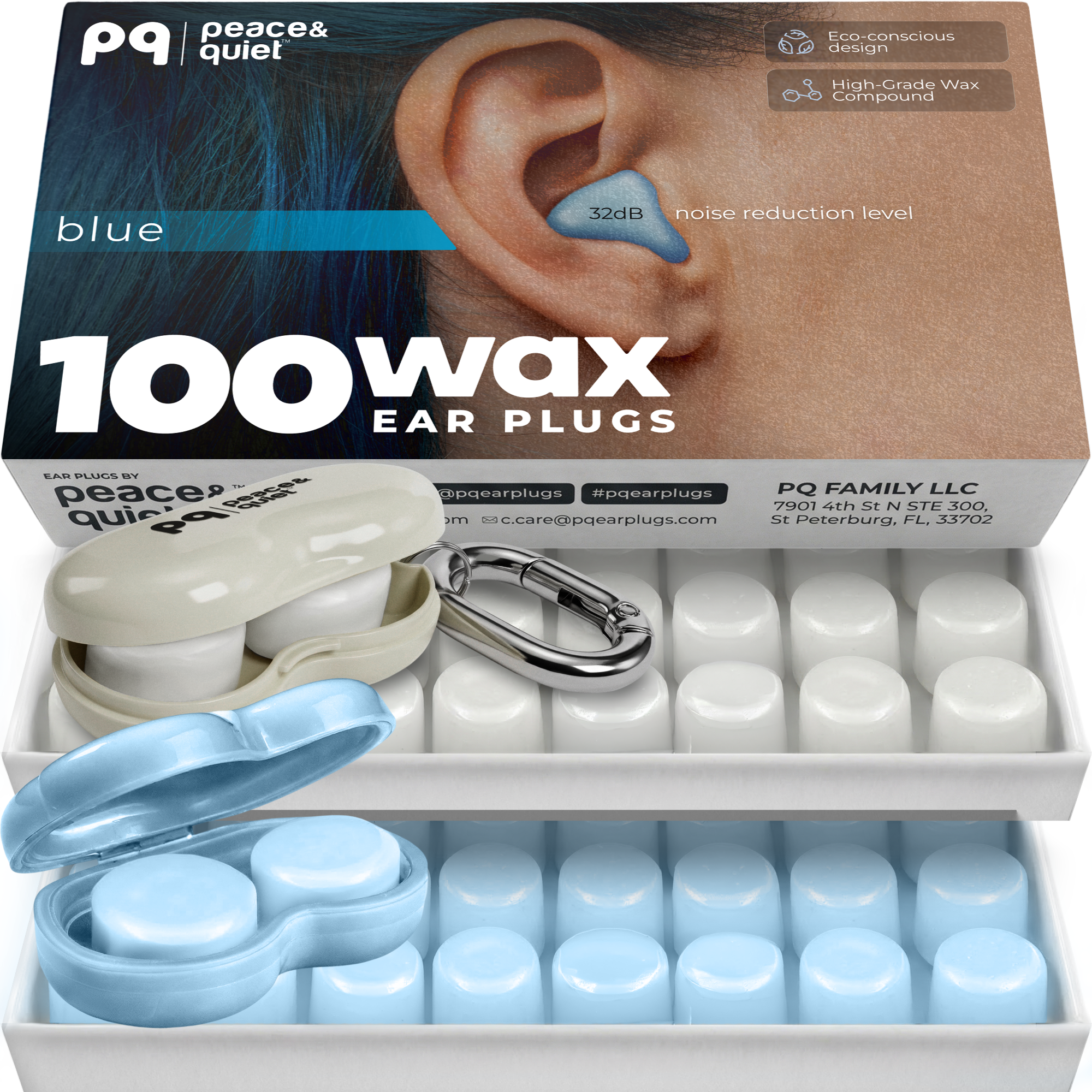 PQ WAX EAR PLUGS - 100 White Ear Plugs