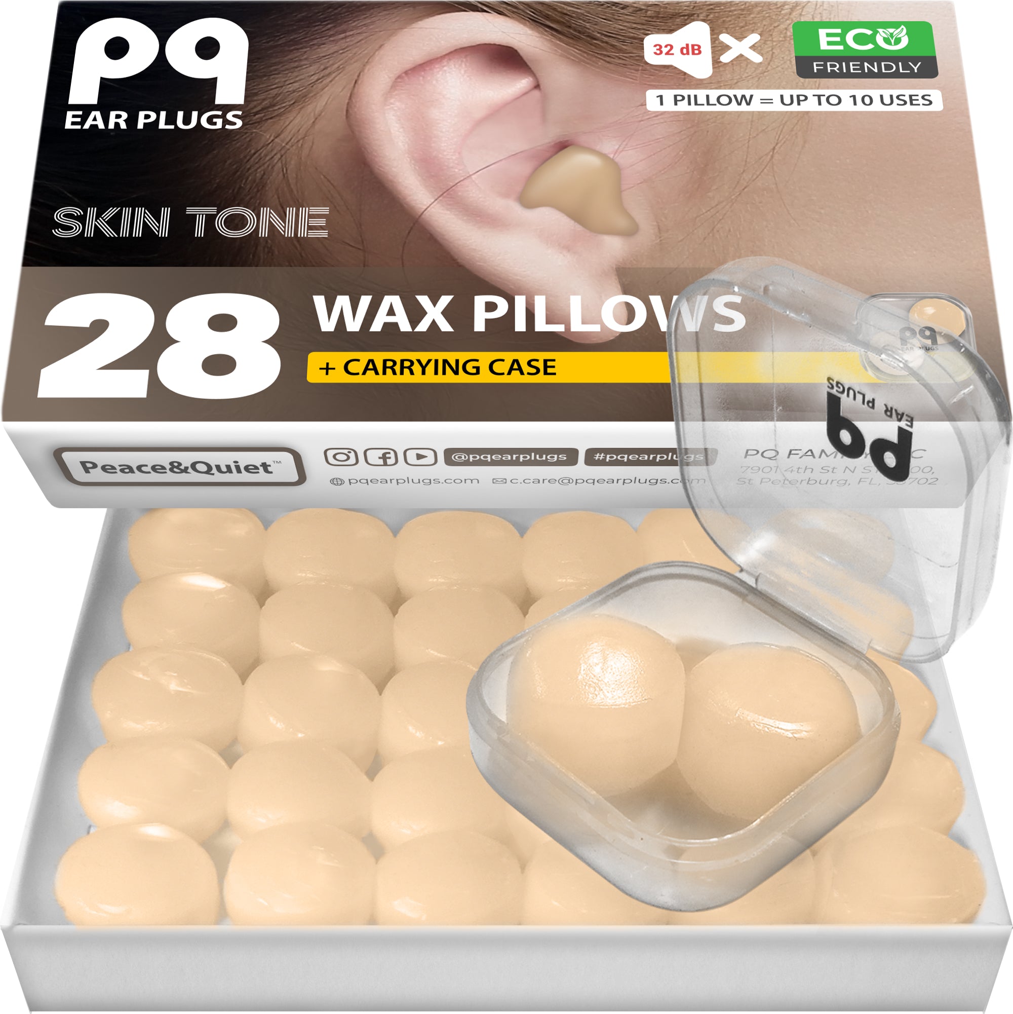 PQ WAX EAR PLUGS - 28 beige pillows