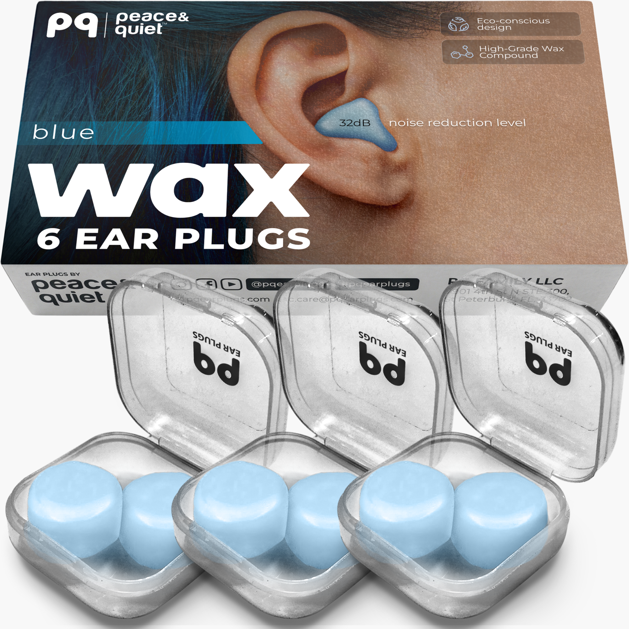 PQ WAX EAR PLUGS - 6 pillows mix set